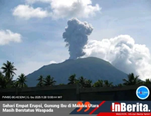Maluku Utara: Gempa dan Erupsi Gunung Ibu Warnai Aktivitas Alam Hari Ini