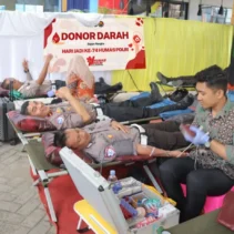 Puluhan Personel dan Instansi Polresta Cilacap Ikuti Donor Darah Sambut Hari Bhayangkara ke-80